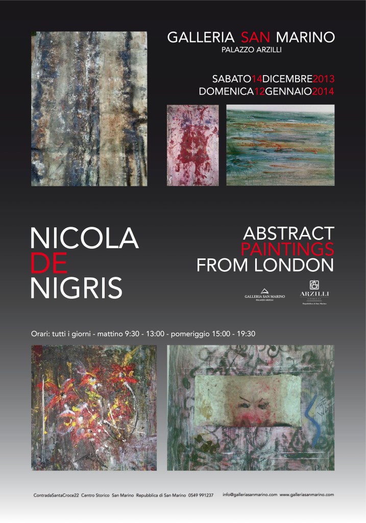 NICOLA DE NIGRIS INVITO ABSTRACT PAINTINGS FROM LONDON